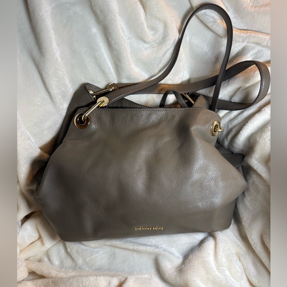 Michael Kors Taupe Leather Shoulder Bag